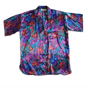 Vintage Victoria's Secret Floral Button Down Oversized PJ Shirt Size M/L